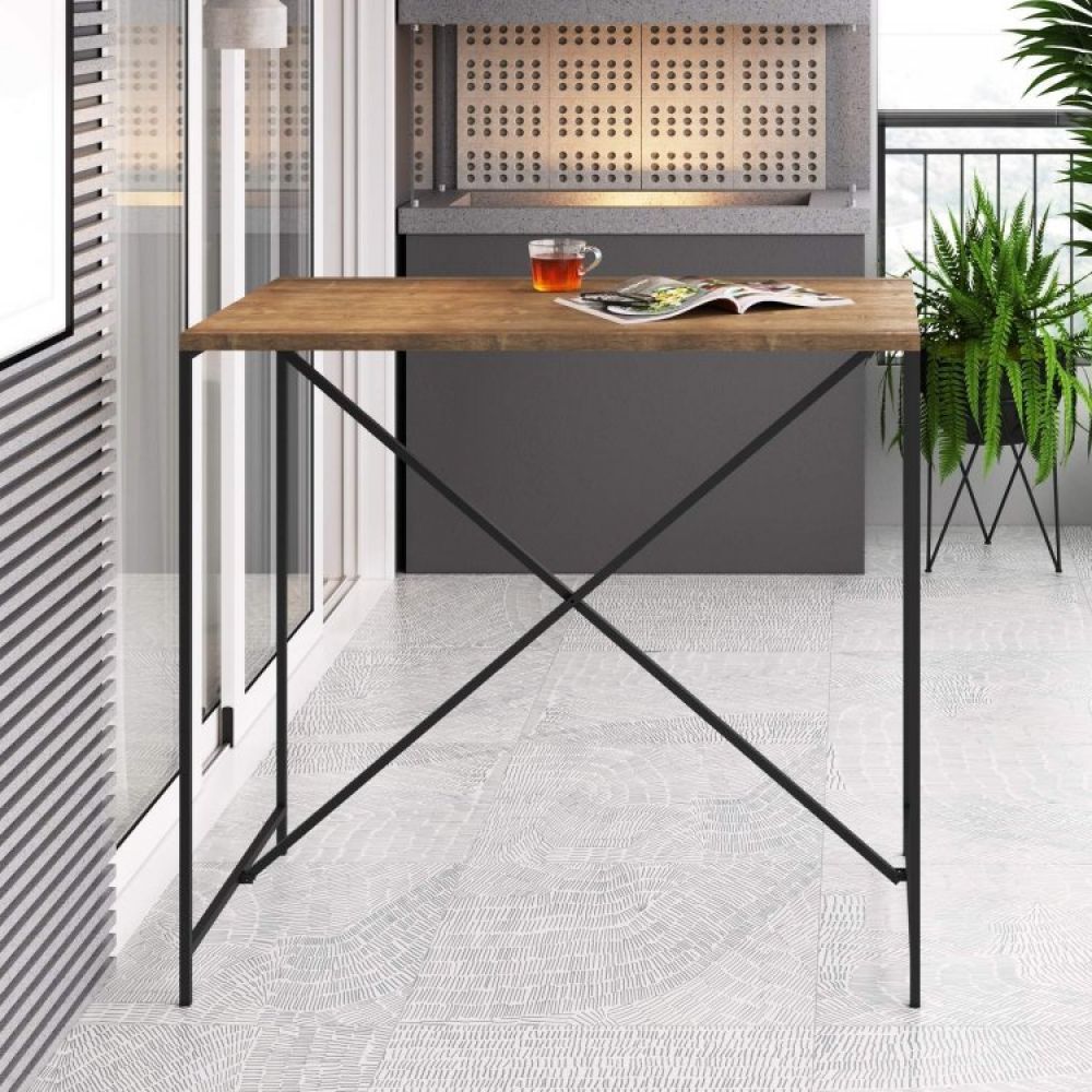 Mesa Bancada Para Cozinha, Sala E Terraços Steel Quadra Artesano Vermont