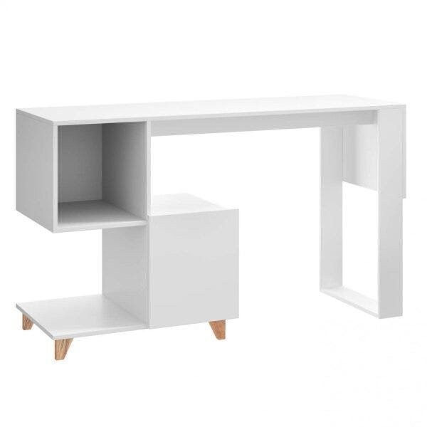 Encontraproduto.com.br - Mesa de Escritório 2 Nichos Branca TX