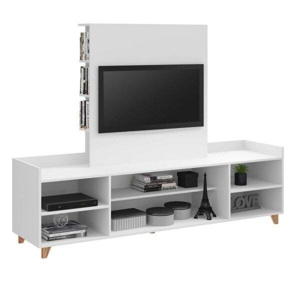 Encontraproduto.com.br - Rack com Painel de para TV até 46 Polegadas e Estante Branco TX/Branco TX
