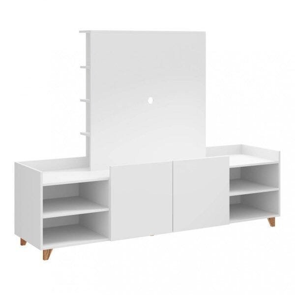 Encontraproduto.com.br - Rack com Painel de para TV até 46 Polegadas e Estante Branco TX/Branco TX