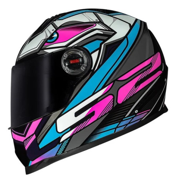 Encontraproduto.com.br - CAPACETE LS2 CLASSIC XDRON CYAN ROSA