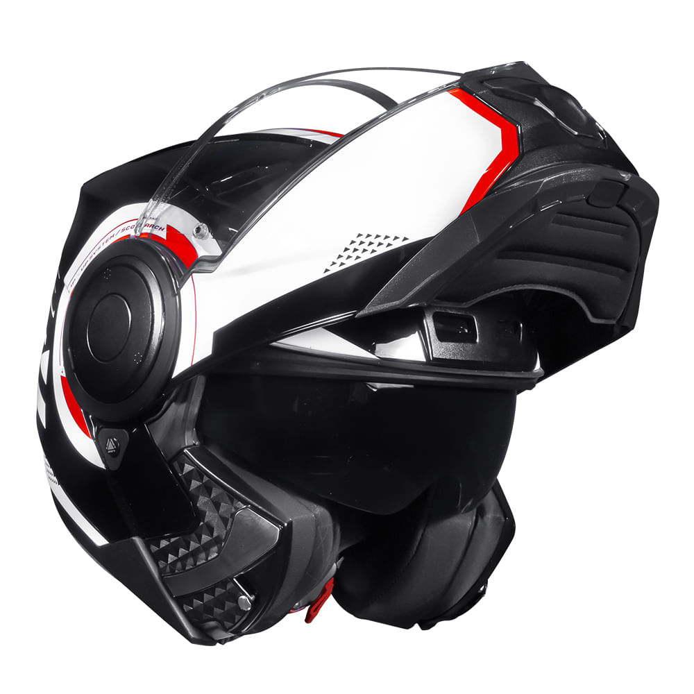 Encontraproduto.com.br - CAPACETE LS2 SCOPE ARCH BRANCO/VERMELHO