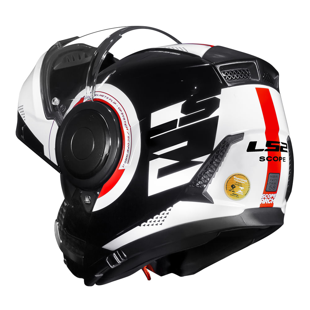Encontraproduto.com.br - CAPACETE LS2 SCOPE ARCH BRANCO/VERMELHO