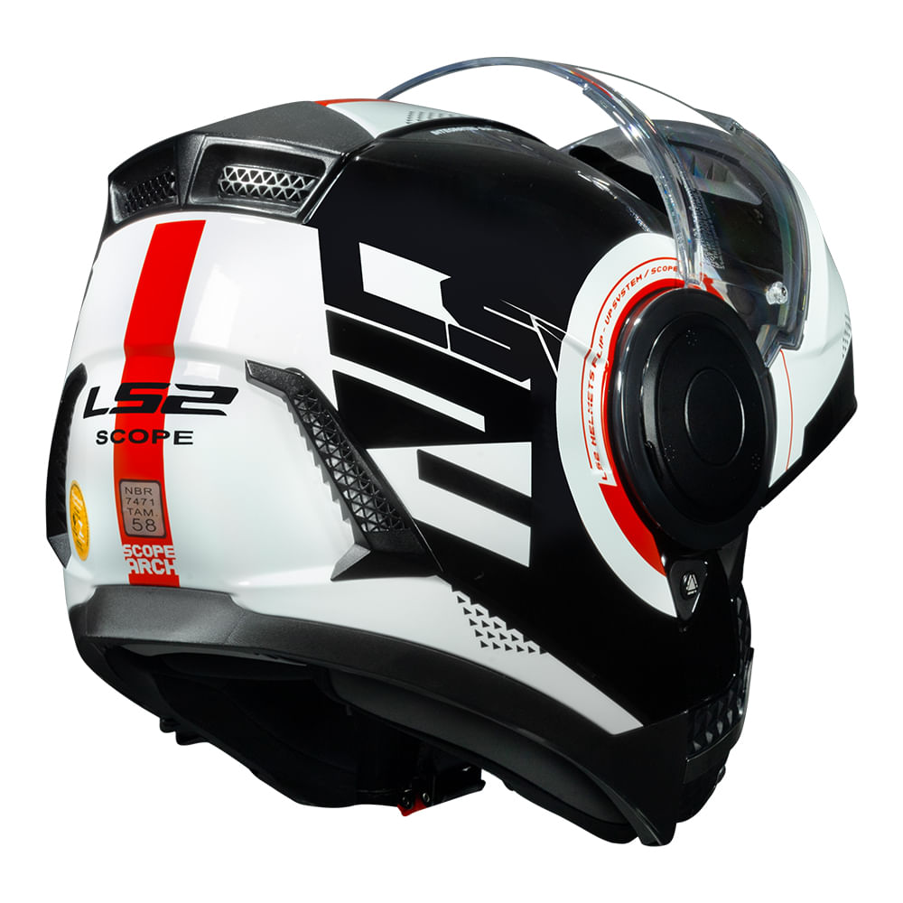 Encontraproduto.com.br - CAPACETE LS2 SCOPE ARCH BRANCO/VERMELHO