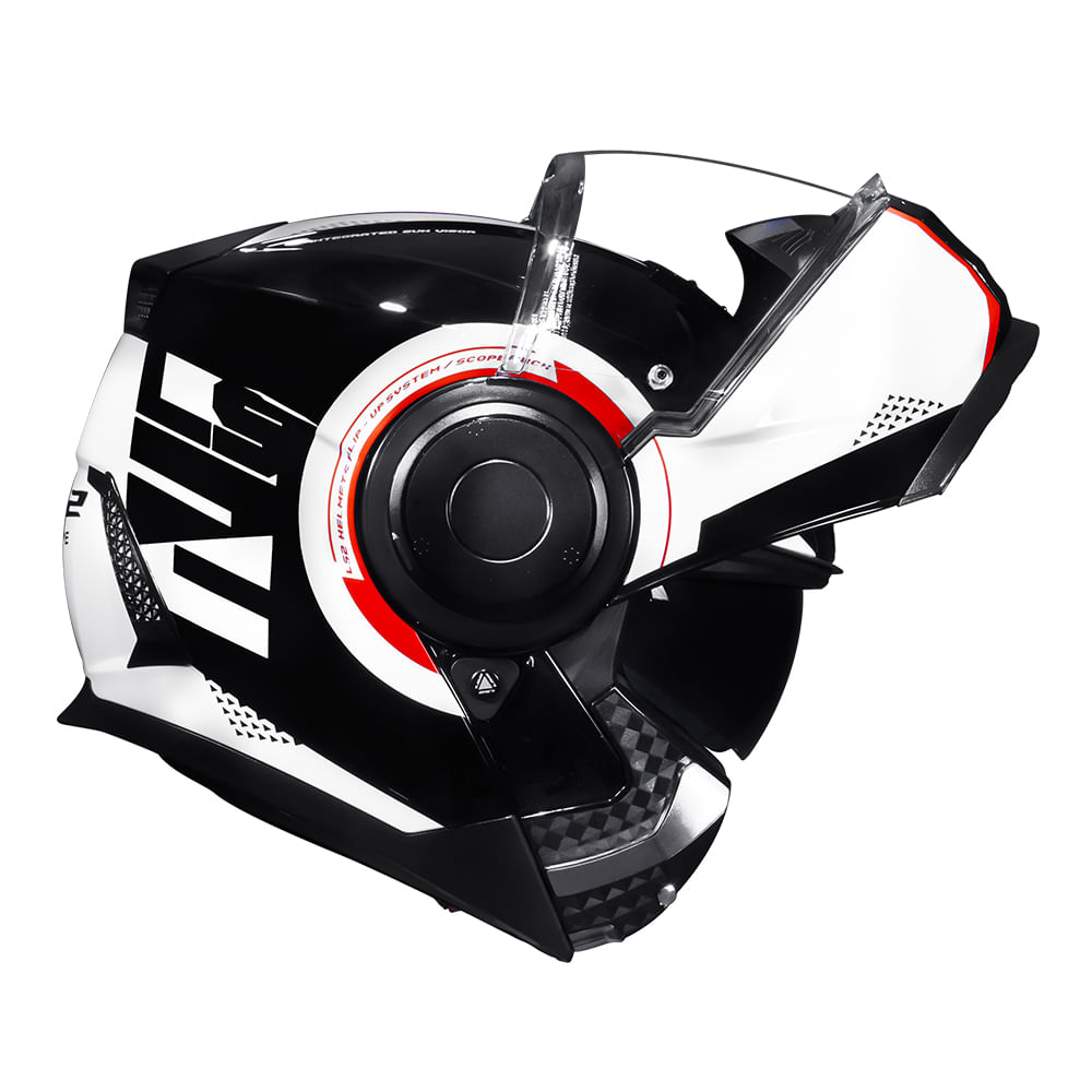 Encontraproduto.com.br - CAPACETE LS2 SCOPE ARCH BRANCO/VERMELHO