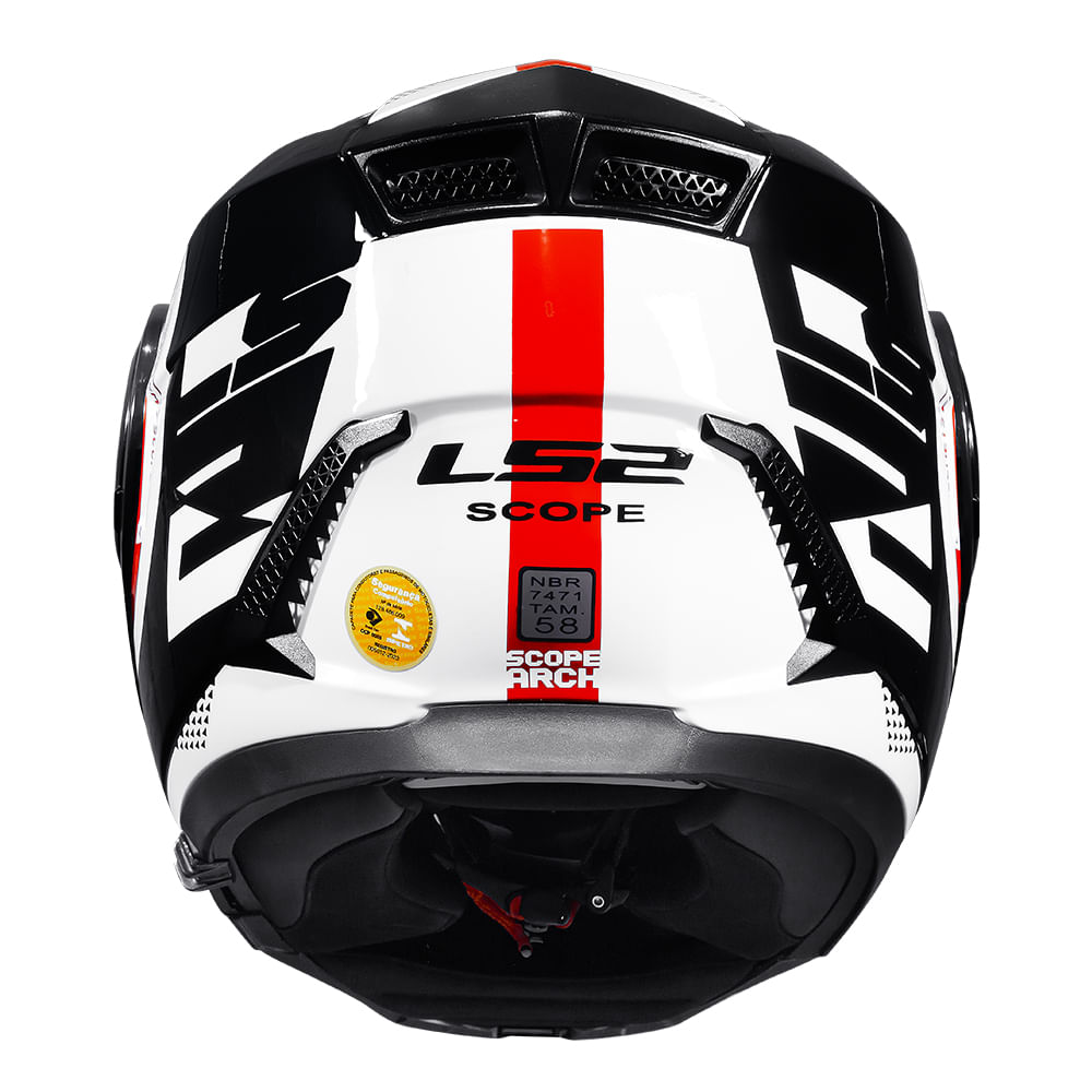 Encontraproduto.com.br - CAPACETE LS2 SCOPE ARCH BRANCO/VERMELHO