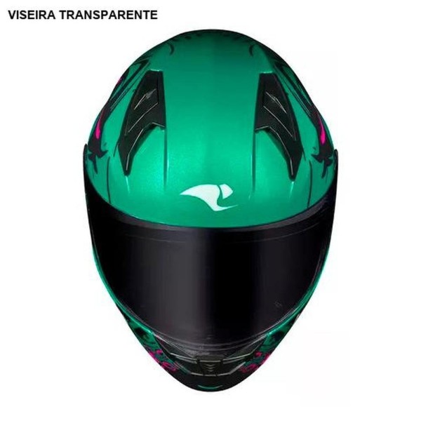 Encontraproduto.com.br - Capacete Race Tech Sector Kraken Verde E Rosa 58 (MP)