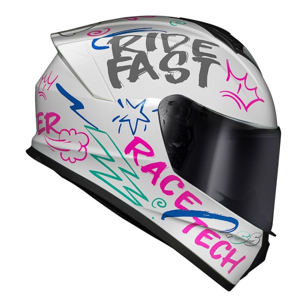 Encontraproduto.com.br - CAPACETE RACE TECH HIT FASTER BRANCO
