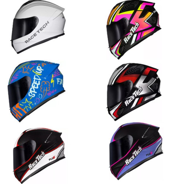 Encontraproduto.com.br - Capacete Race Tech Hit Plus Preto Branco 60 (MP)