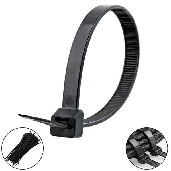 Kit 100 Abraçadeira Nylon Cinta Fita Organizar Fios Presilha 12cm