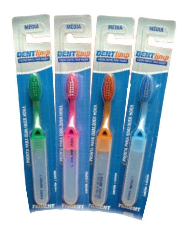 DENTLIMP ESCOVA DENTAL MEDIA AMARELA