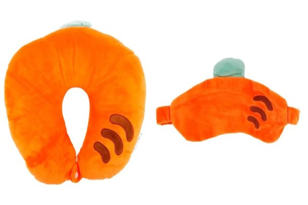 Encontraproduto.com.br - Travesseiro de Viagem Pescoço Com Máscara 30cm Poliéster
