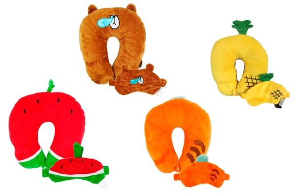 Encontraproduto.com.br - Travesseiro de Viagem Pescoço Com Máscara 30cm Poliéster