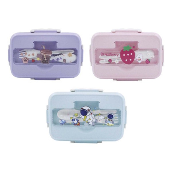 Encontraproduto.com.br - Kit Marmita C/ Talher 3 Peças em Plástico Interponte