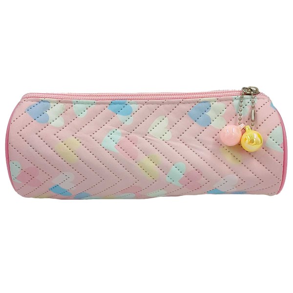 Encontraproduto.com.br - Estojo Porta Objetos Coração 21x8cm em Poliéster Interponte