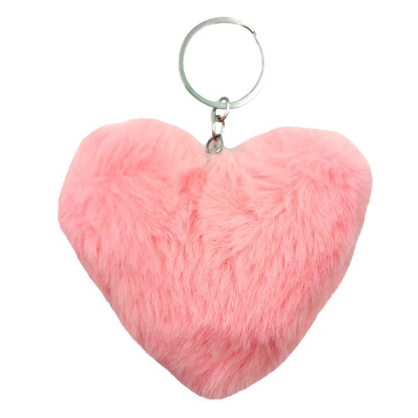 Encontraproduto.com.br - Chaveiro Coração Pompom 10x10cm em Poliéster Interponte