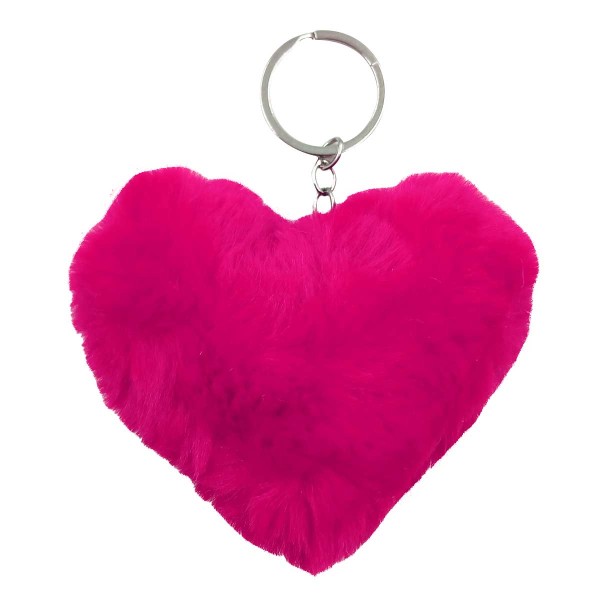 Encontraproduto.com.br - Chaveiro Coração Pompom 10x10cm em Poliéster Interponte