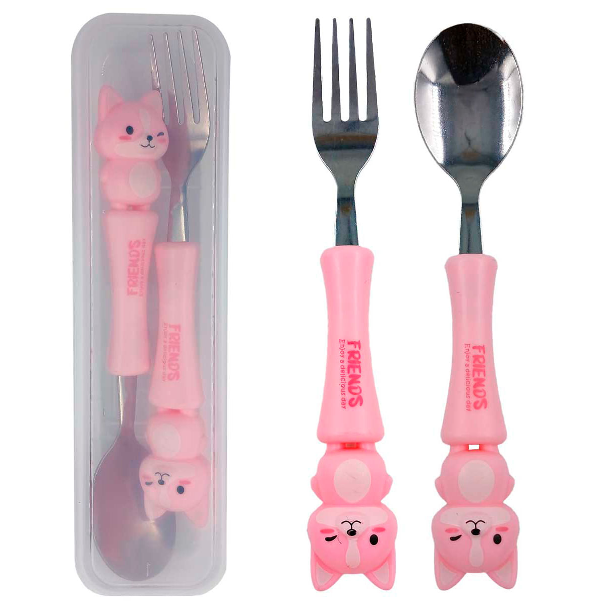 Encontraproduto.com.br - Jogo de Talheres Gatinho 2 Peças em Aço Inox Interponte