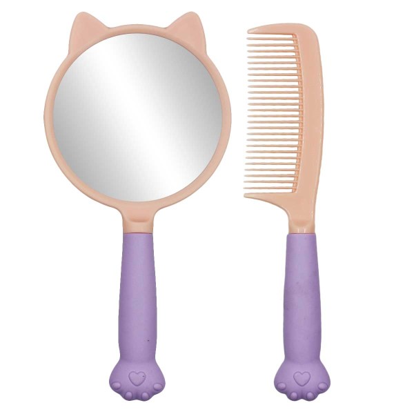 Encontraproduto.com.br - Espelho C/ Pente Gatinho 21cm em Plástico Interponte