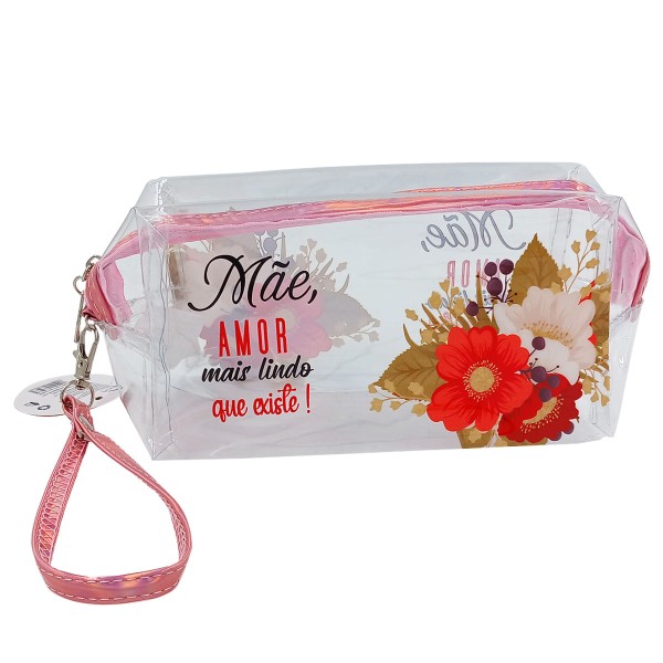 Nécessaire Mãe Floral 17,5x7,5cm em PVC Interponte