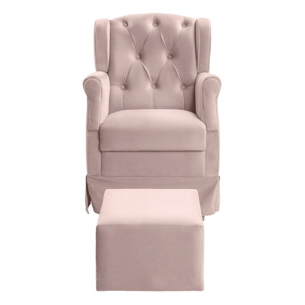 Encontraproduto.com.br - Poltrona De Amamentação Clara Com Puff Md Rose