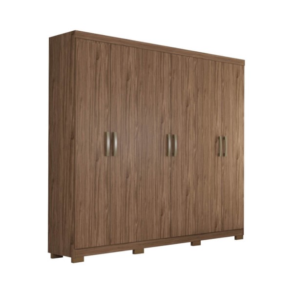Encontraproduto.com.br - Guarda Roupa Panan Clara Flex 6 Portas com Espelho Interno 100% MDF - Avelã