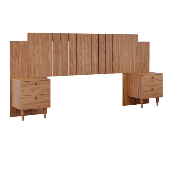 Encontraproduto.com.br - Cabeceira para Casal Extensiva Panan Gênova com Gavetas - Cinamomo