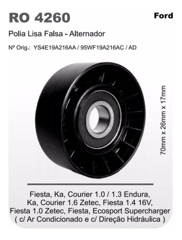 Ro4260 - Rolamento Est Correia Alt - Fiesta/Ka - Autho Mix
