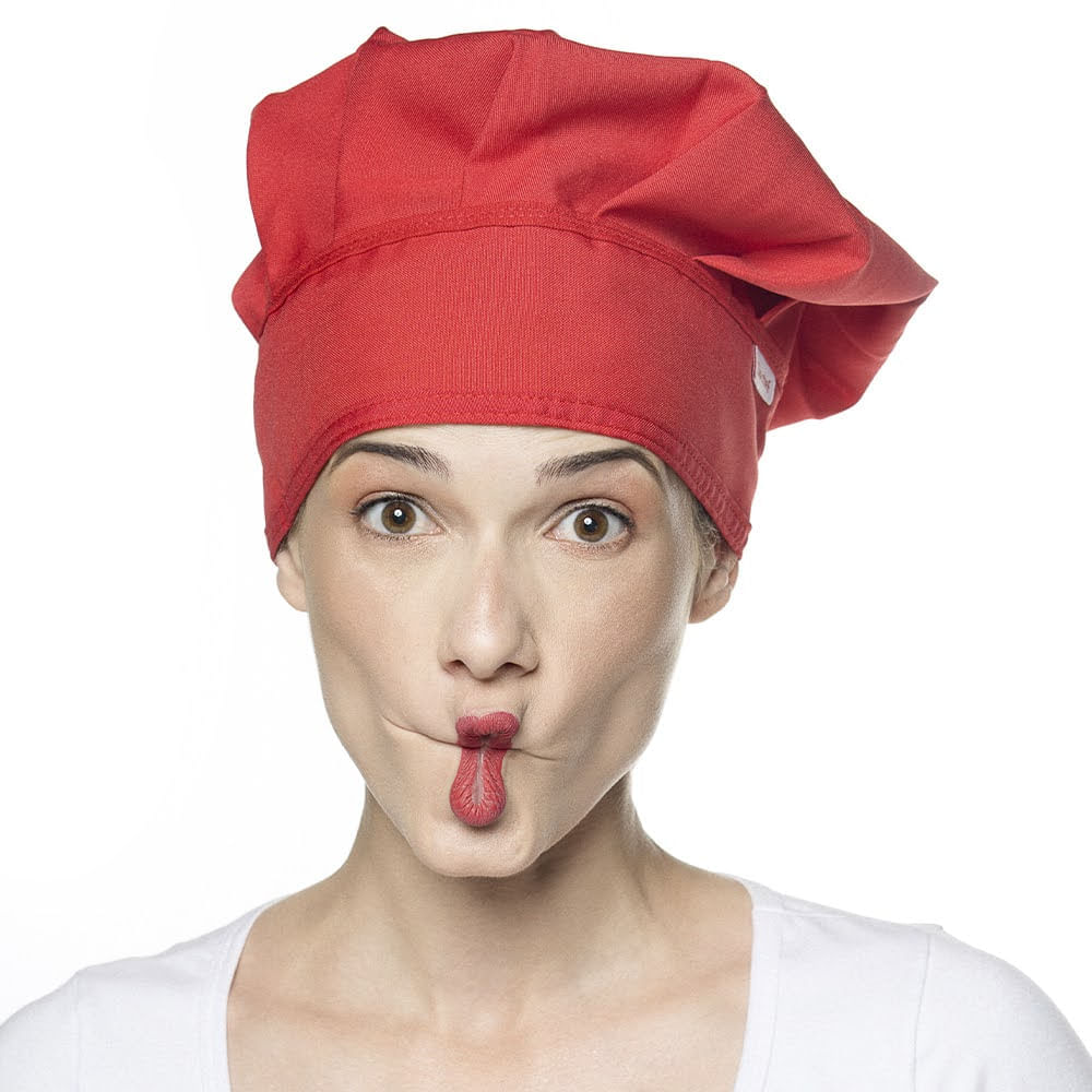 Encontraproduto.com.br - Chapeu do Chef - Touca Mestre Cuca VERMELHA Unisex Regulavel