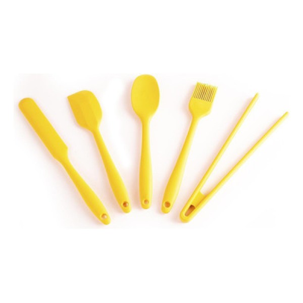 Kit de Utensílios de Silicone com 5 Peças Amarelo - Oikos