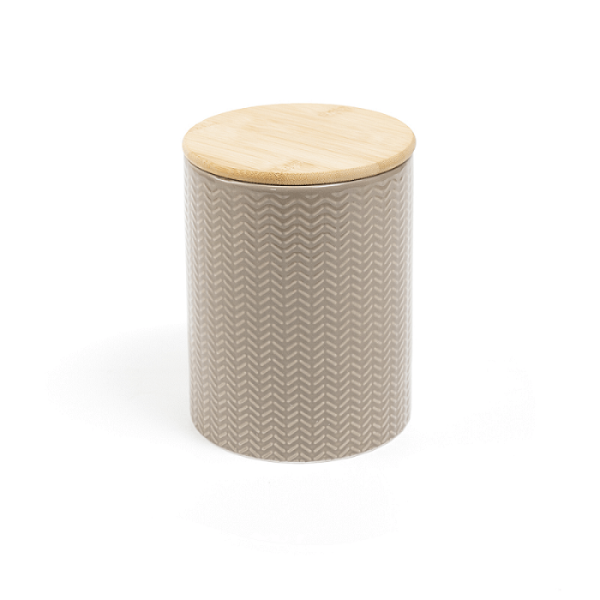 Pote Zig Zag Dolomita Com Tampa De Bambu Medio 1,2L  Oikos