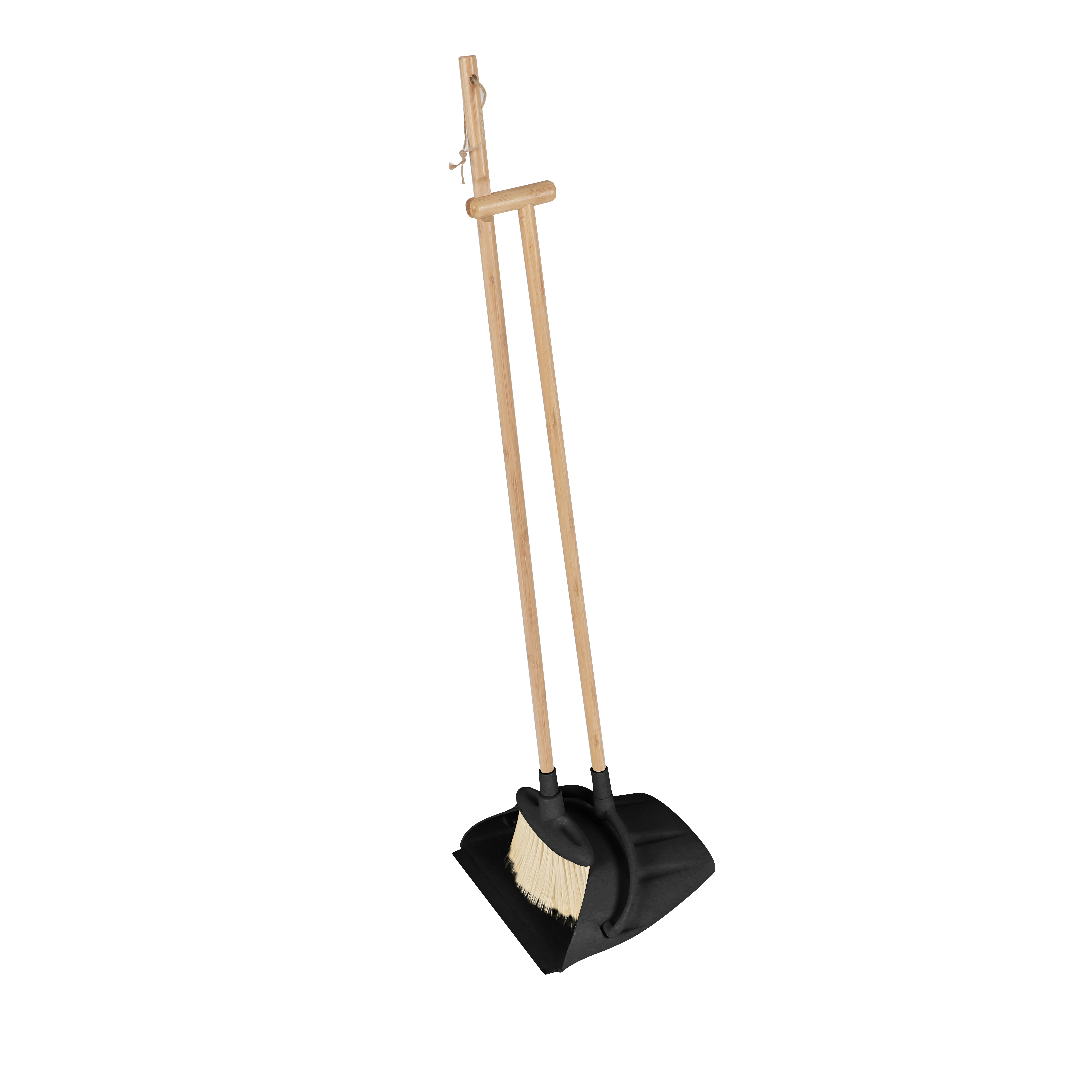 Encontraproduto.com.br - Kit Escova Bambu e Pá P/Limpeza Oikos
