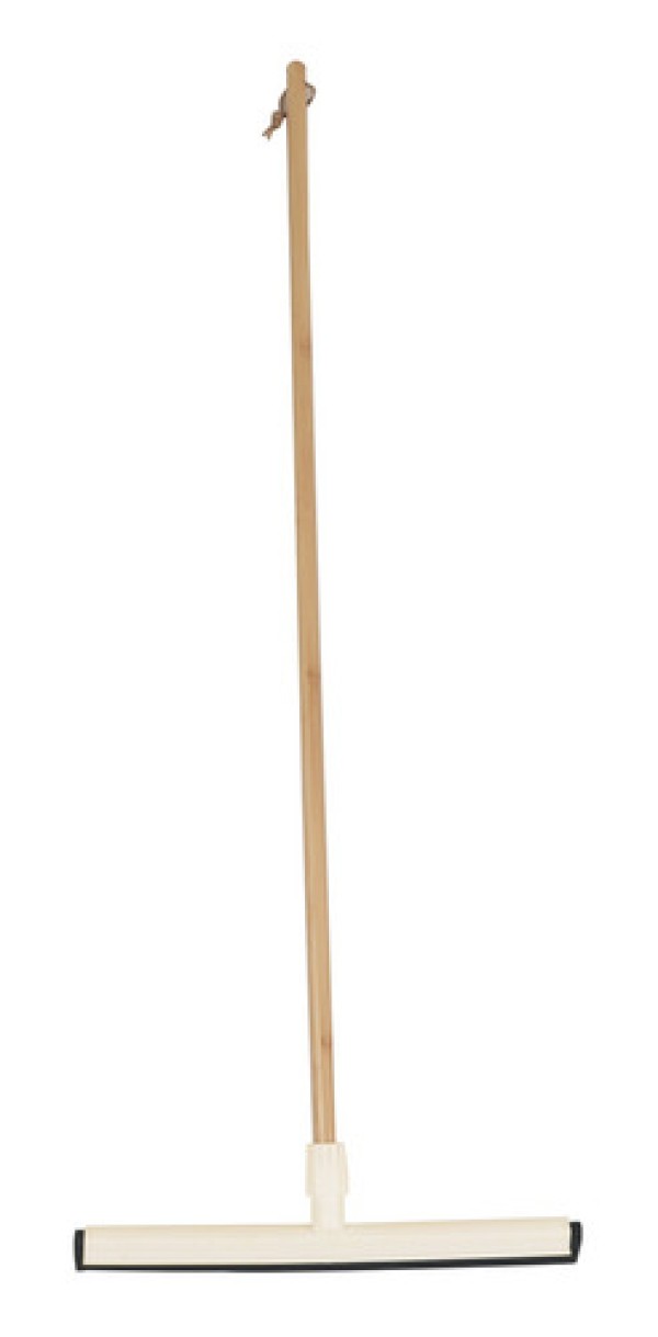 Encontraproduto.com.br - Rodo Branco Com Cabo De Bambu 124Cm Off White Oikos