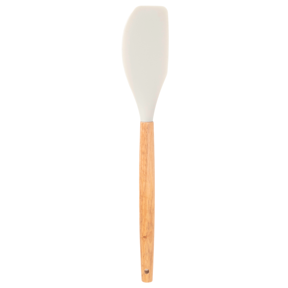 Encontraproduto.com.br - Espátula Reta de Silicone Cabo de Madeira Off-White Mozcada 32cm