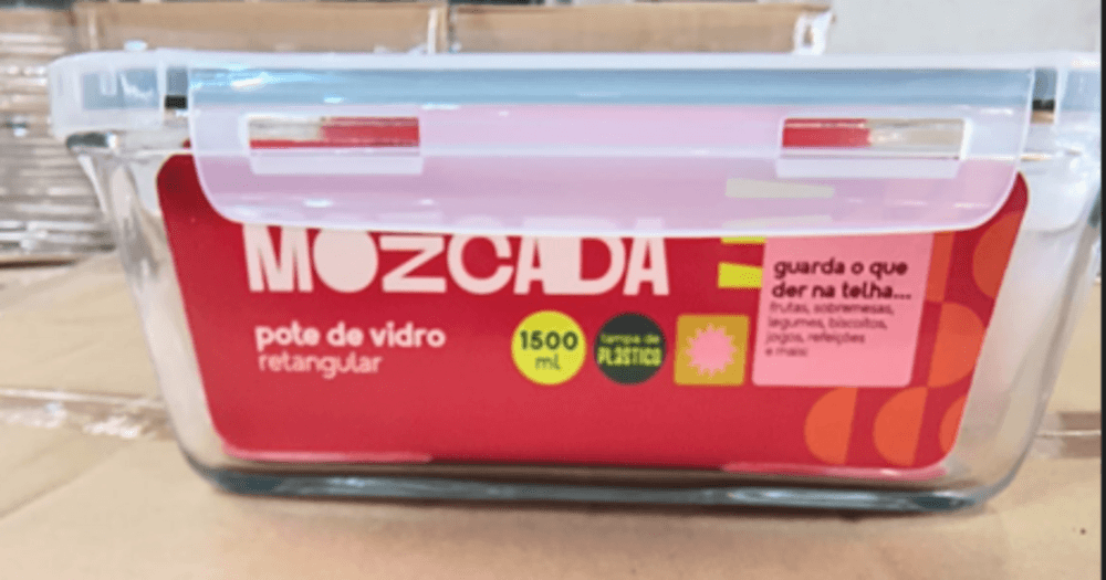 Encontraproduto.com.br - Pote de Vidro Hermético Retangular Mozcada 1500ml