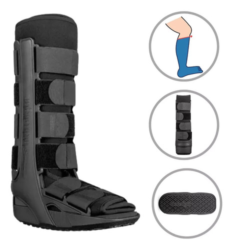 Bota Imobilizadora Modelo Longa Preta Hidrolight Standard