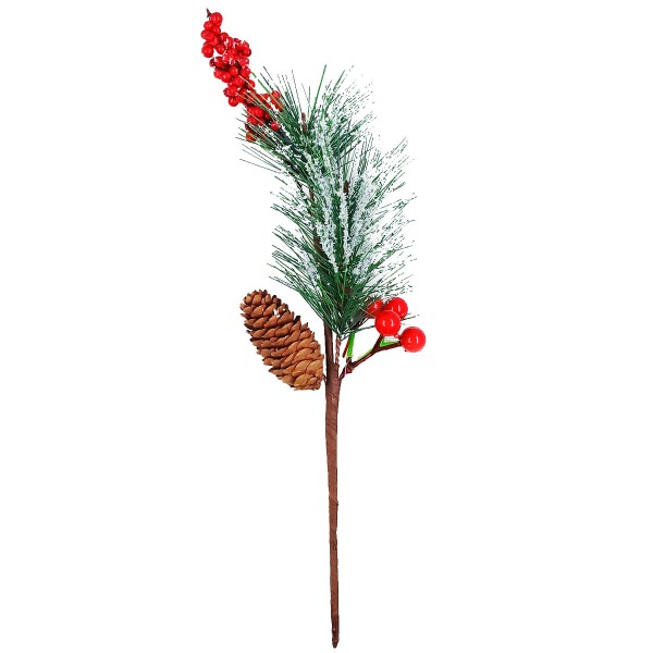 Arranjo Pick Natalino C/ Pinha 35cm em Plástico Bella Garden