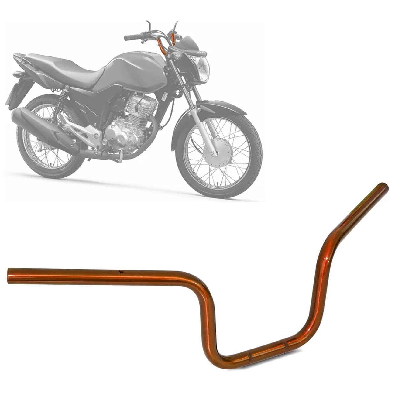 Encontraproduto.com.br - Guidão Esportivo Moto Titan Fan Start 99 a 19 D-Brake Similar Original Laranja em Aço Carbono Guidã