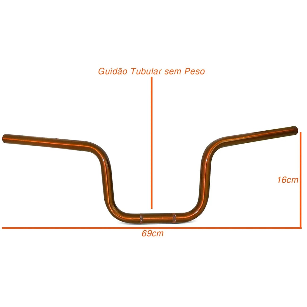 Guidão Esportivo Moto Titan Fan Start 99 a 19 D-Brake Similar Original Laranja em Aço Carbono Guidã