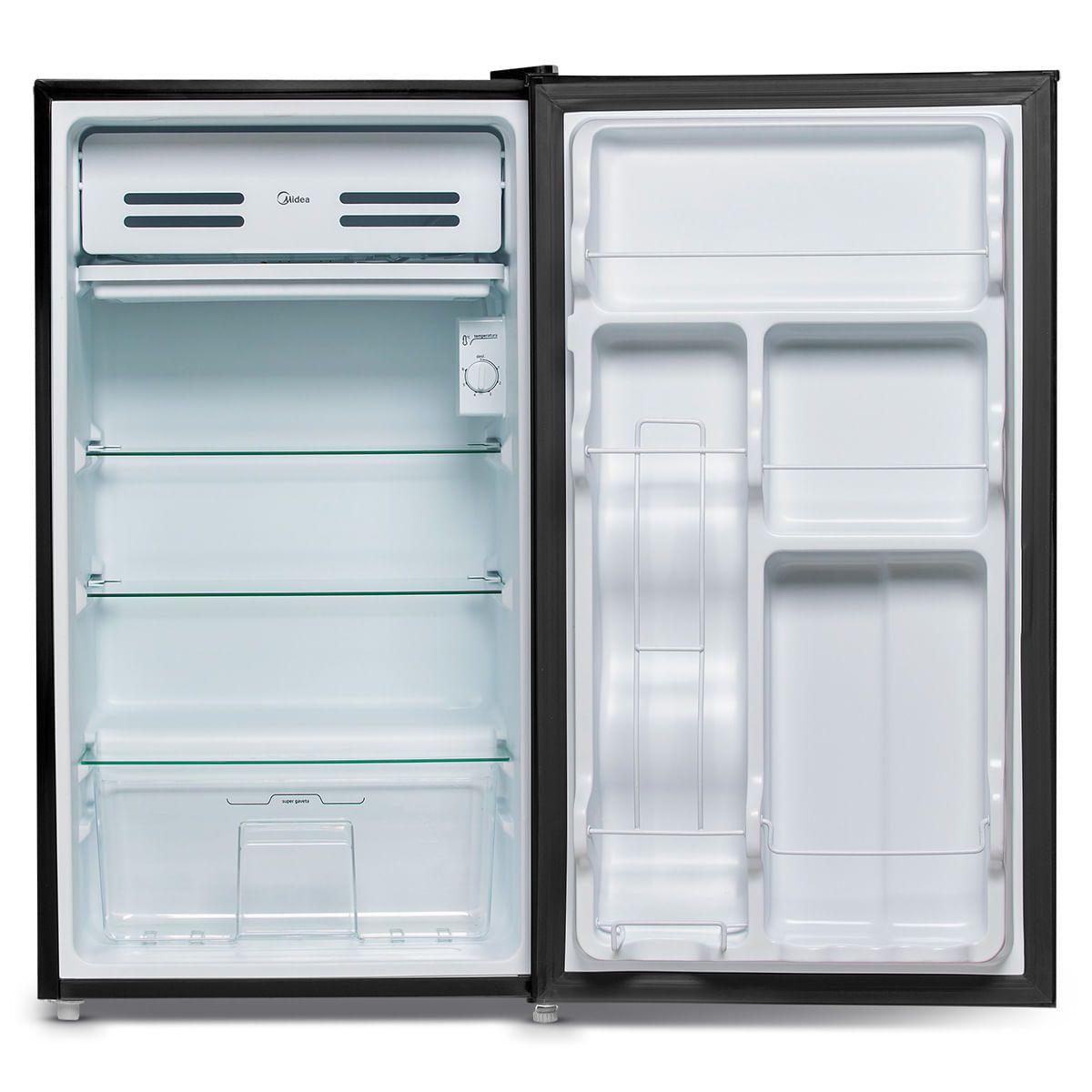 Encontraproduto.com.br - Frigobar Midea 93 Litros Preto com Inox MRC10B2-X - 220 Volts