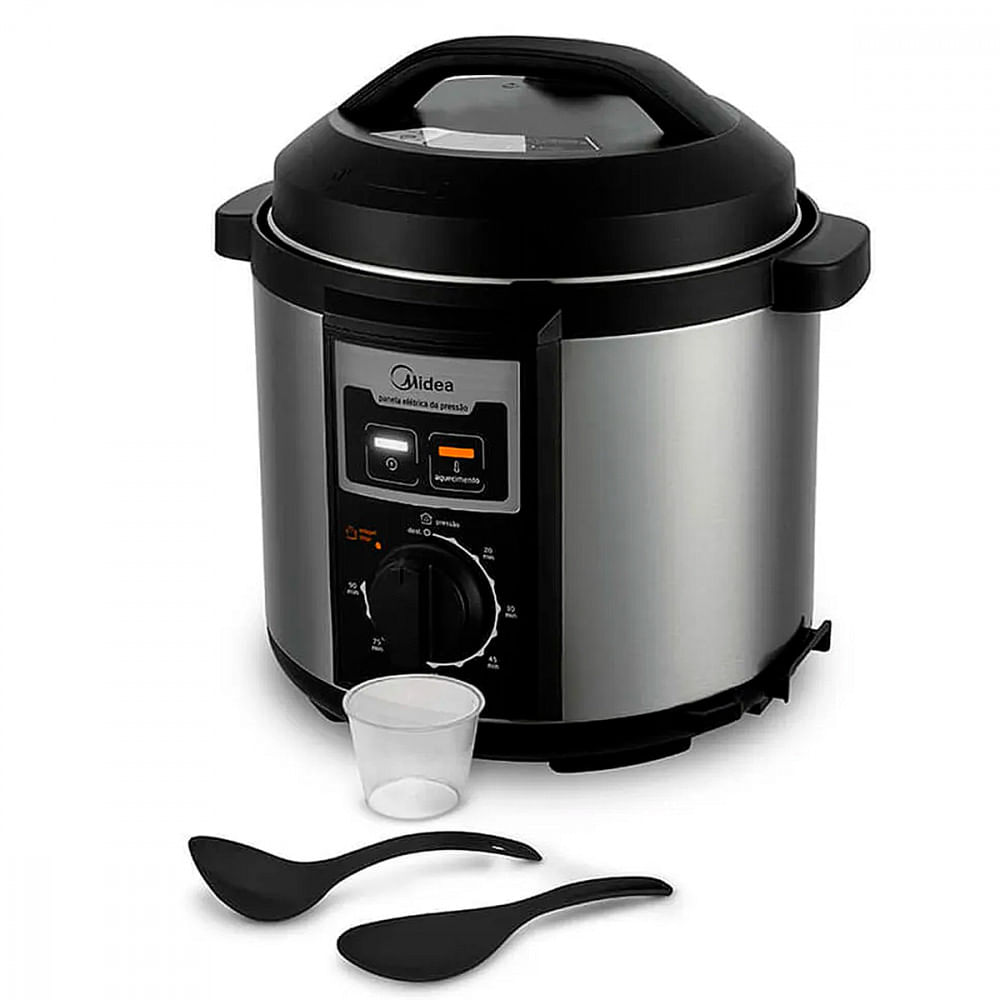 Encontraproduto.com.br - Panela de Pressão Eletrica 6L PPB71 127V Inox Midea - 67969