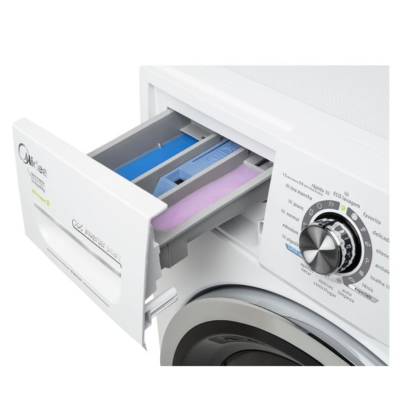 Encontraproduto.com.br - Lava e Seca Midea 12Kg Storm Wash Inverter Tambor 4D Branca LSD12B1 – 127 Volts