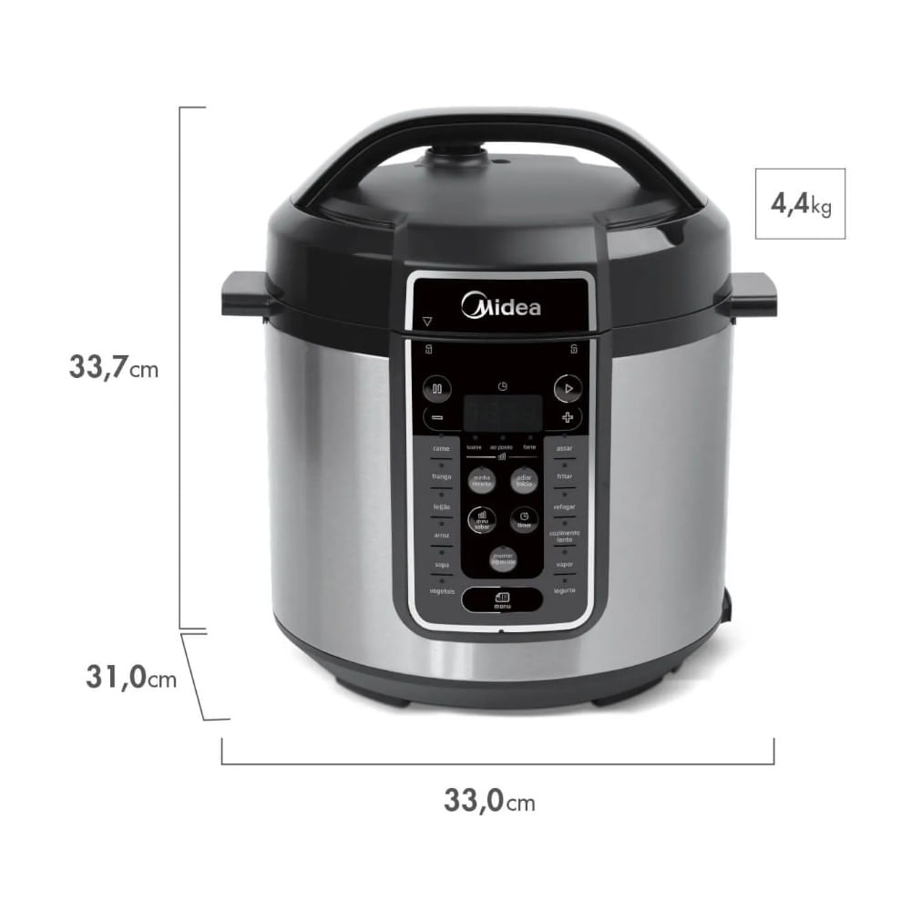 Encontraproduto.com.br - Panela Elétrica Midea de Pressão MasterSteam 6L Inox