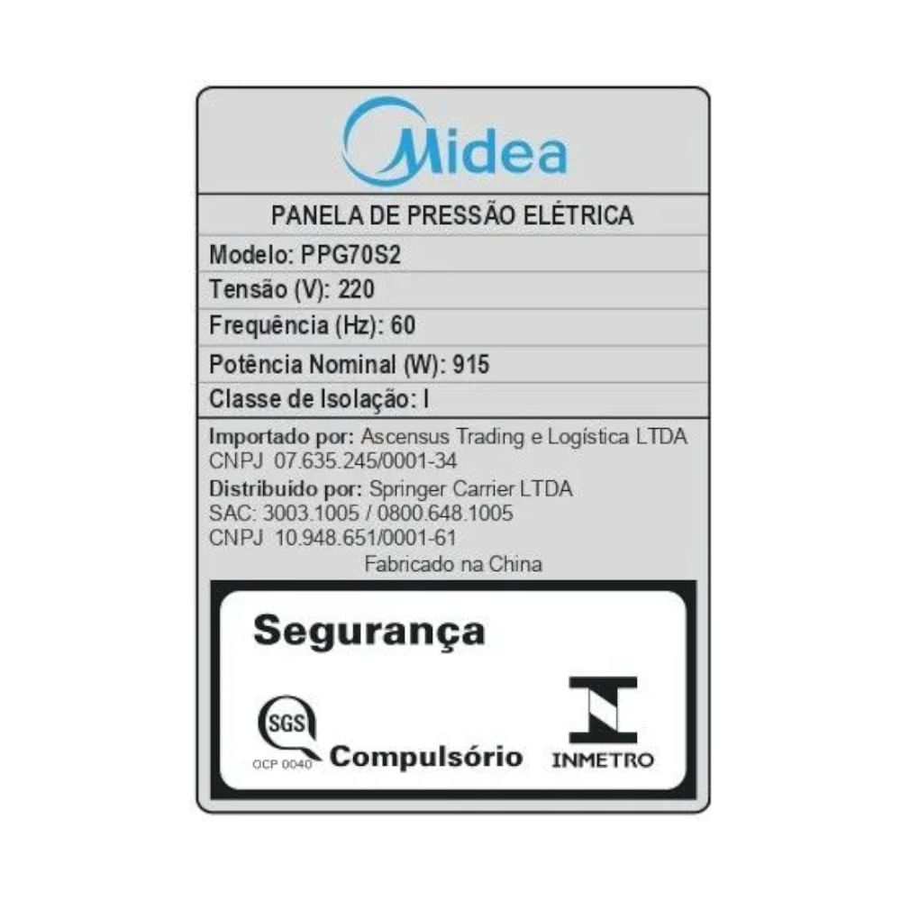 Encontraproduto.com.br - Panela Elétrica Midea de Pressão MasterSteam 6L Inox
