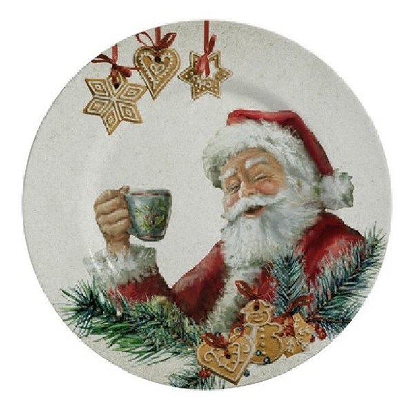 Encontraproduto.com.br - Prato sobremesa em cerâmica Alleanza Gingerbread 19,5cm