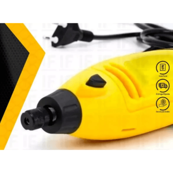 Encontraproduto.com.br - Micro Retífica Titanium TI130 127V COM 40 Acessórios Turbo 130W, Velocidade 8.000 À 37.000 RPM, Dupla Isolação