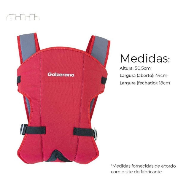 Encontraproduto.com.br - Canguru Balbi 2 Para Bebê Carregar Criança Vermelho Até 15 Kg Galzerano