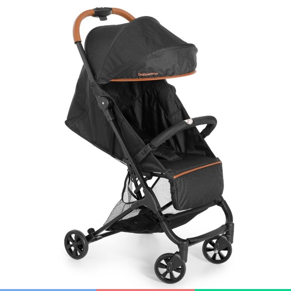 Encontraproduto.com.br - Carrinho Bebê Passeio Berço Reclinável de 0 Até 15 Kg Fechamento Compacto Bali Preto Galzerano