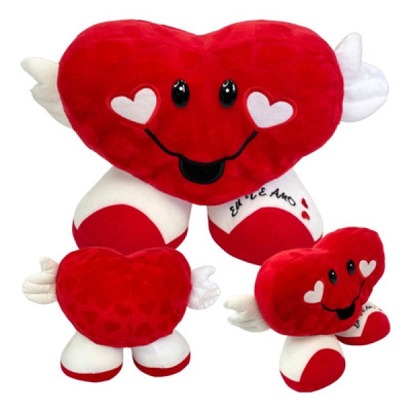 Encontraproduto.com.br - Coração Almofada  de Pelúcia com Pé e frase Eu Te Amo  28cm Fizzy