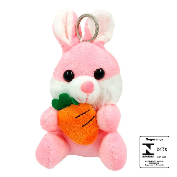 Encontraproduto.com.br - Chaveiro Coelho de Pelúcia 13cm em Poliéster Fizzy